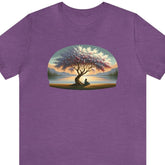 Let it Be Unisex Jersey Short Sleeve Tee, classic song shirt, music inspired apparel, Heather Team Purple - Subtle Blue M